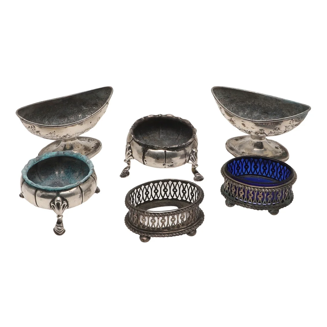 THREE PAIRS OF SILVER SALTS. — Silver — Lawrences Auctioneers