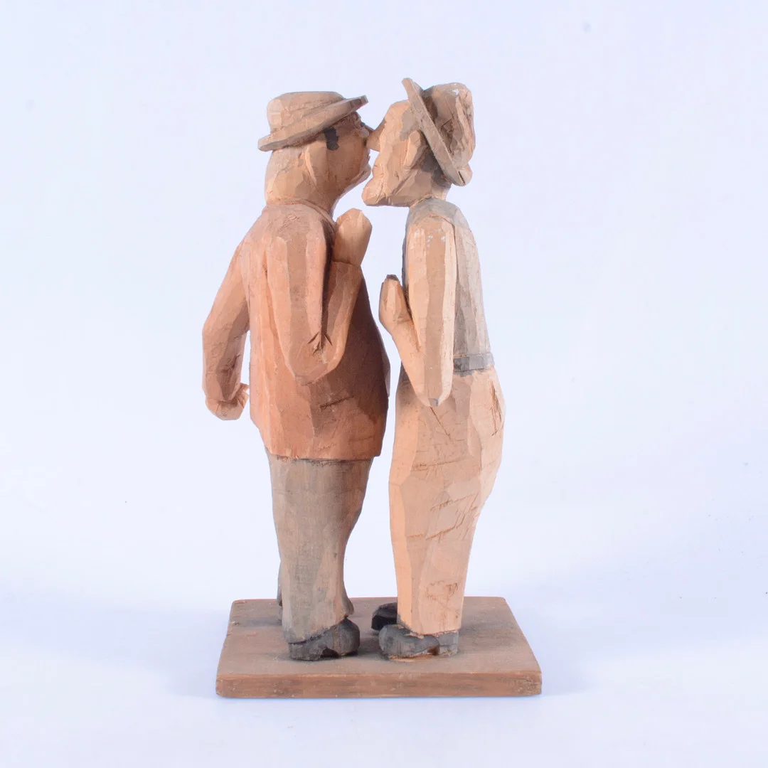 SIWER NILSSON. Skulpturgrupp, snidat trä. — Sculptures & Bronzes — Halmstads Auktionskammare