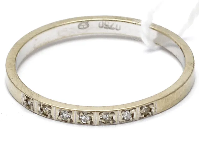 Ring vitguld 18K 1,7g Ø17¾ med åttkantslipade diamanter 7xca.0,01ct