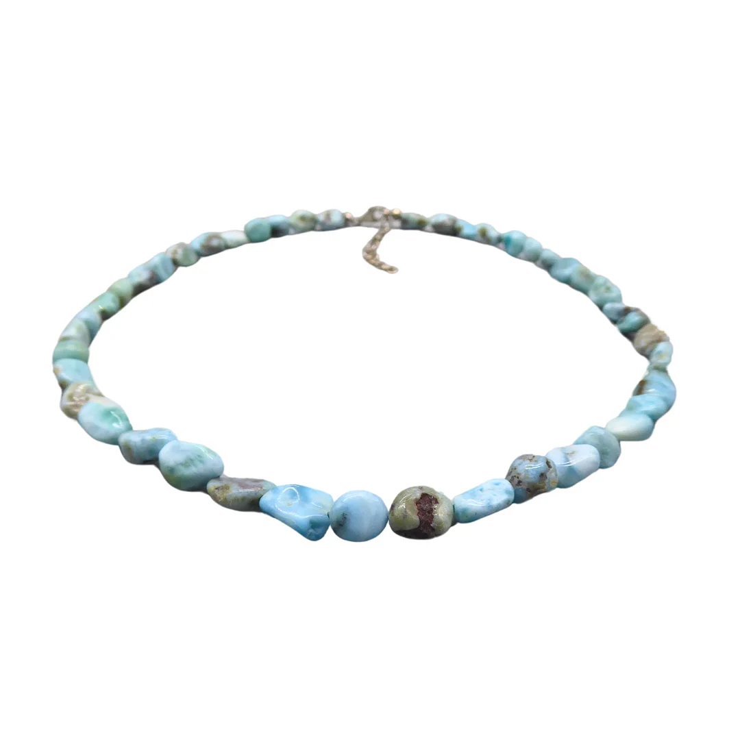 NATURSTEINKETTE MIT EINEM VERSCHLUSS AUS 925ER SILBER. — Necklace — Auktionshaus Stuber's Hammerschlag