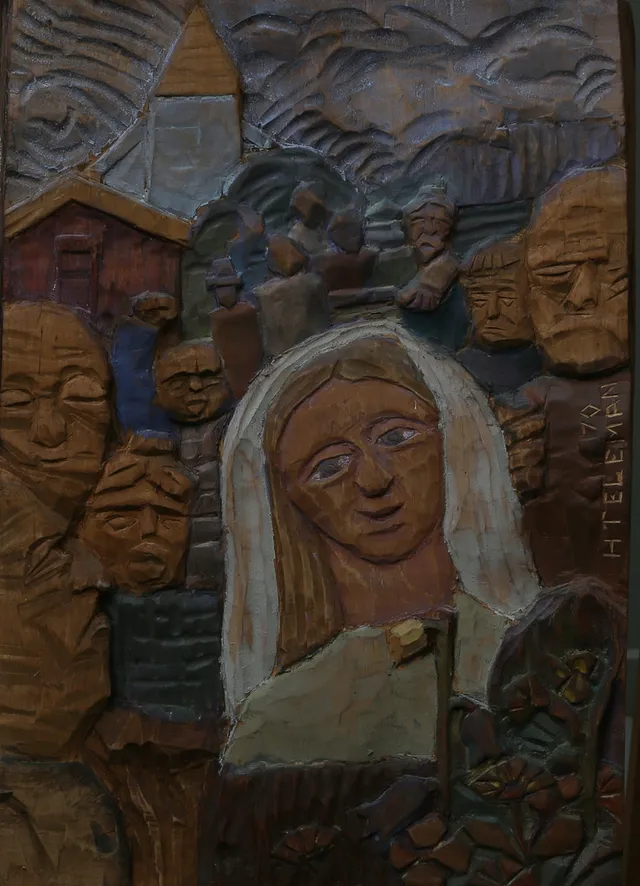 HELMER TELEMAN. TRÄRELIEF, signerad, 1970.