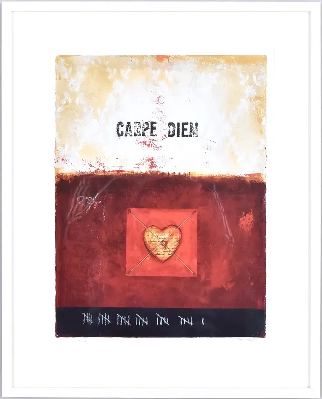 THOMAS MÜLLER. färgserigrafi, "Carpe diem".