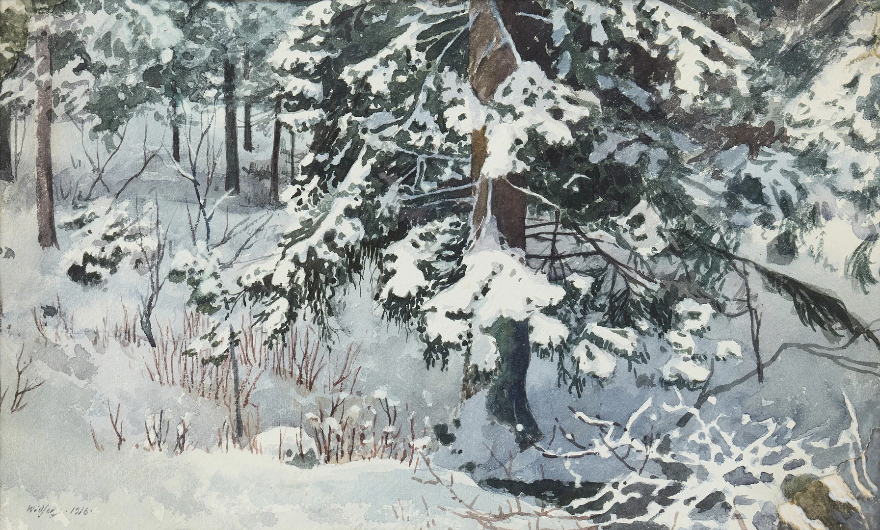 GUNNAR WIDFORSS. Snow-burdened trees. — Paintings — Stockholms Auktionsverk Fine Art
