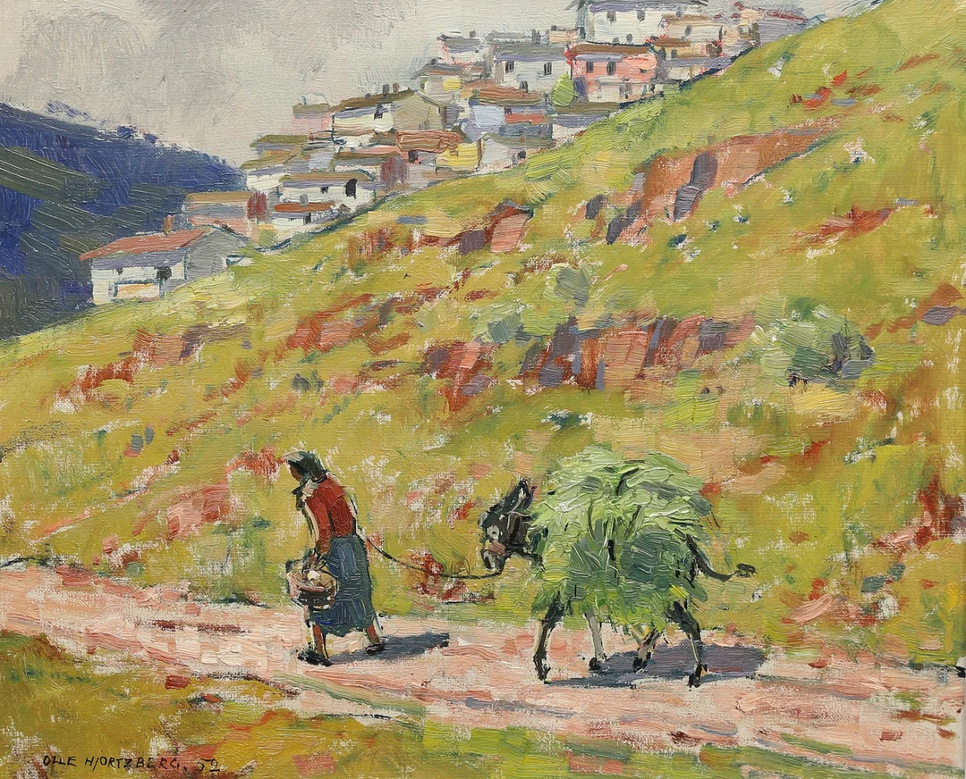OLLE HJORTZBERG. olja på duk, signerad och daterad 52. — Paintings — Gomér & Andersson Linköping