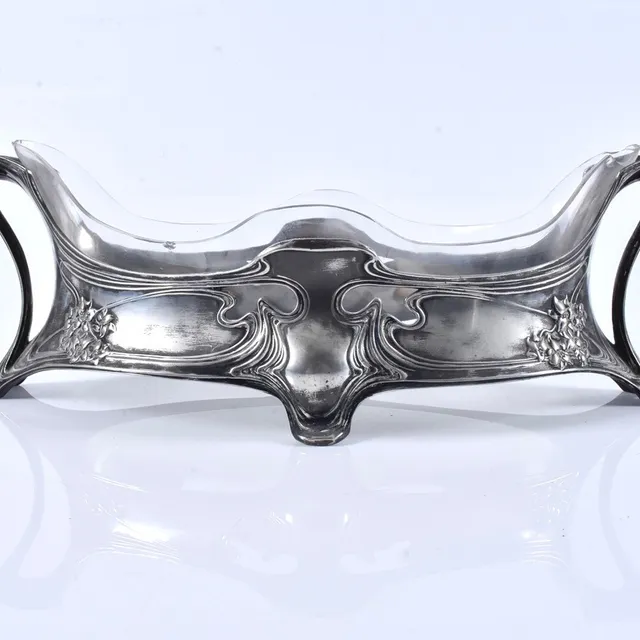 JARDINERE, nysilver/glas, Jugend, tidigt 1900-tal.