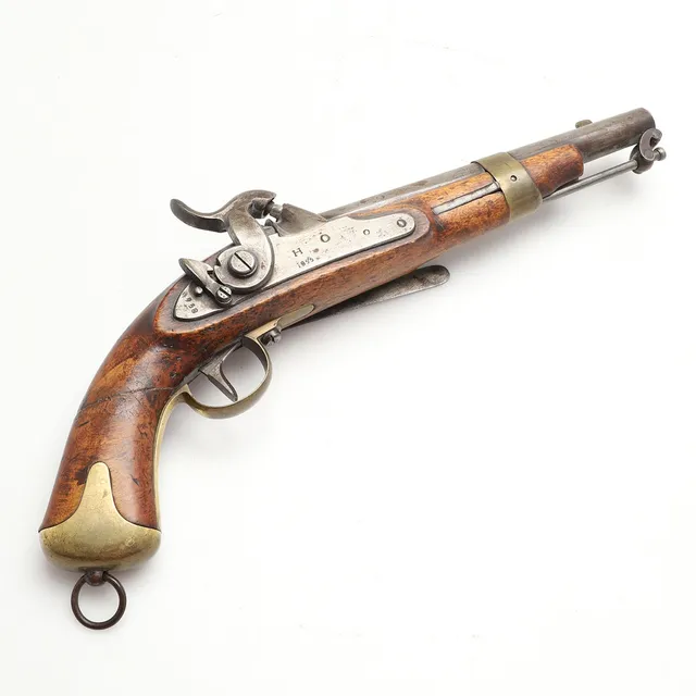SLAGLÅSPISTOL, svensk, modell m/1854 för flottan, Husqvarna faktori 1855.