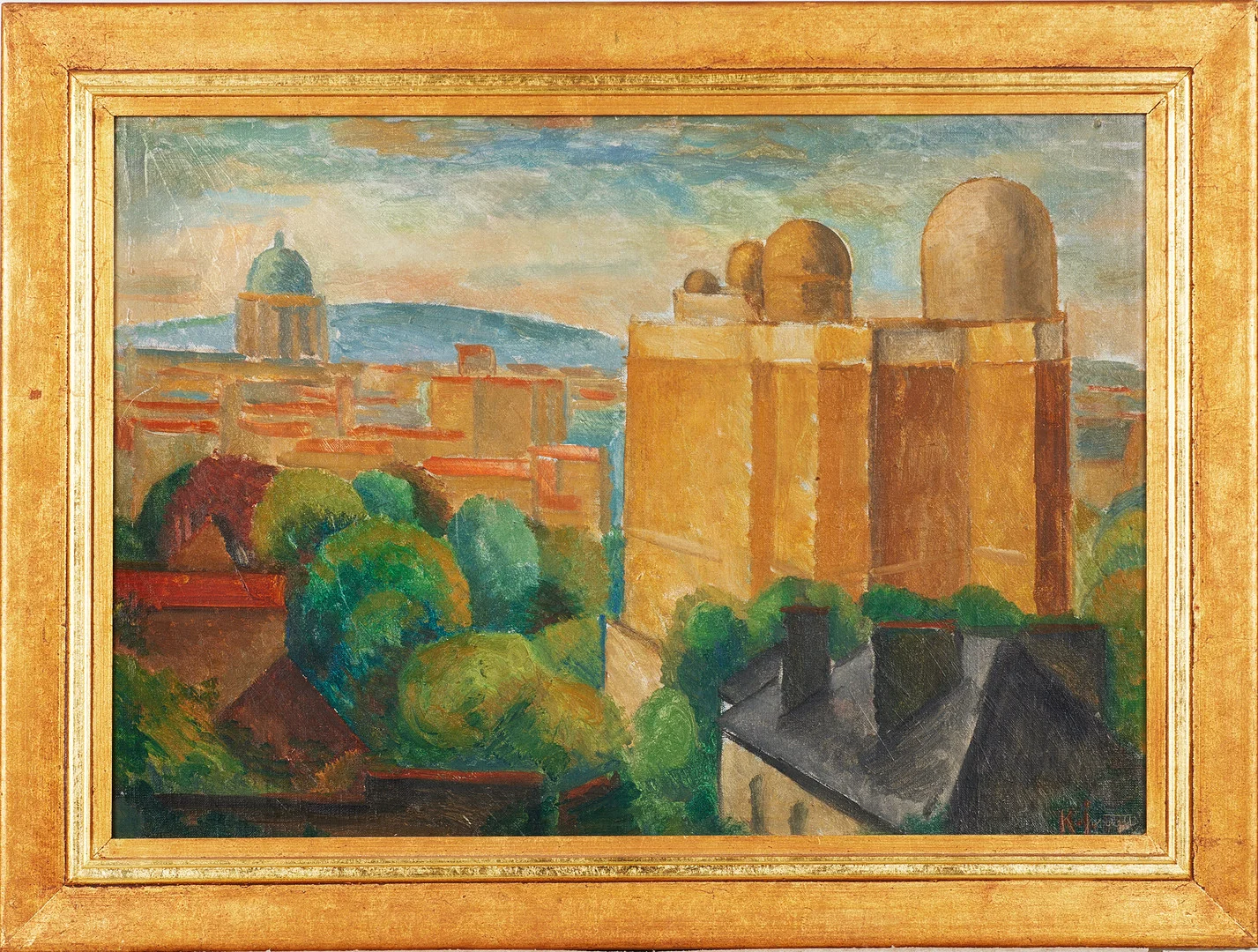 KURT JUNGSTEDT (1894-1963). L`Observation, Paris, olja på pannå, 36 x 65 cm. — Paintings — Stockholms Auktionsverk Fine Art