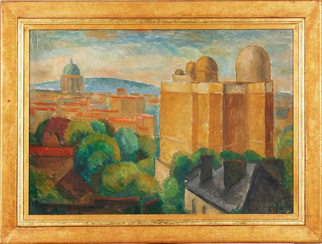 KURT JUNGSTEDT (1894-1963). L`Observation, Paris, olja på pannå, 36 x 65 cm.