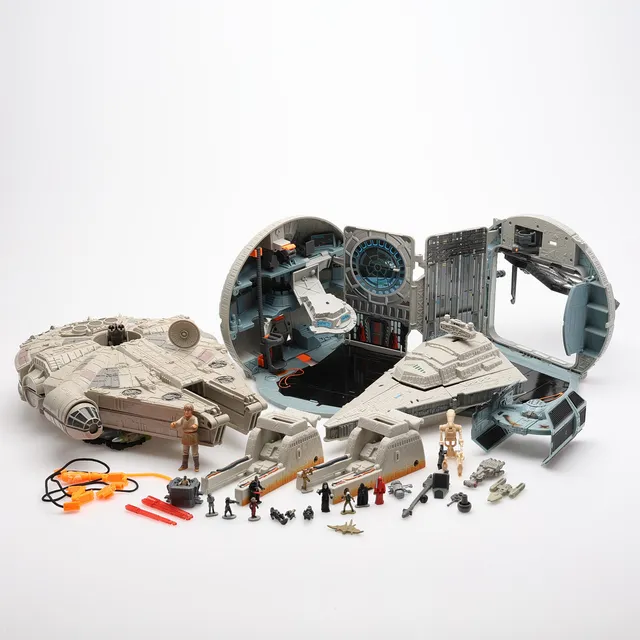 STAR WARS. BLAND ANNAT "MILLENIUM FALCON" SAMT FIGURER, 1990-TAL.