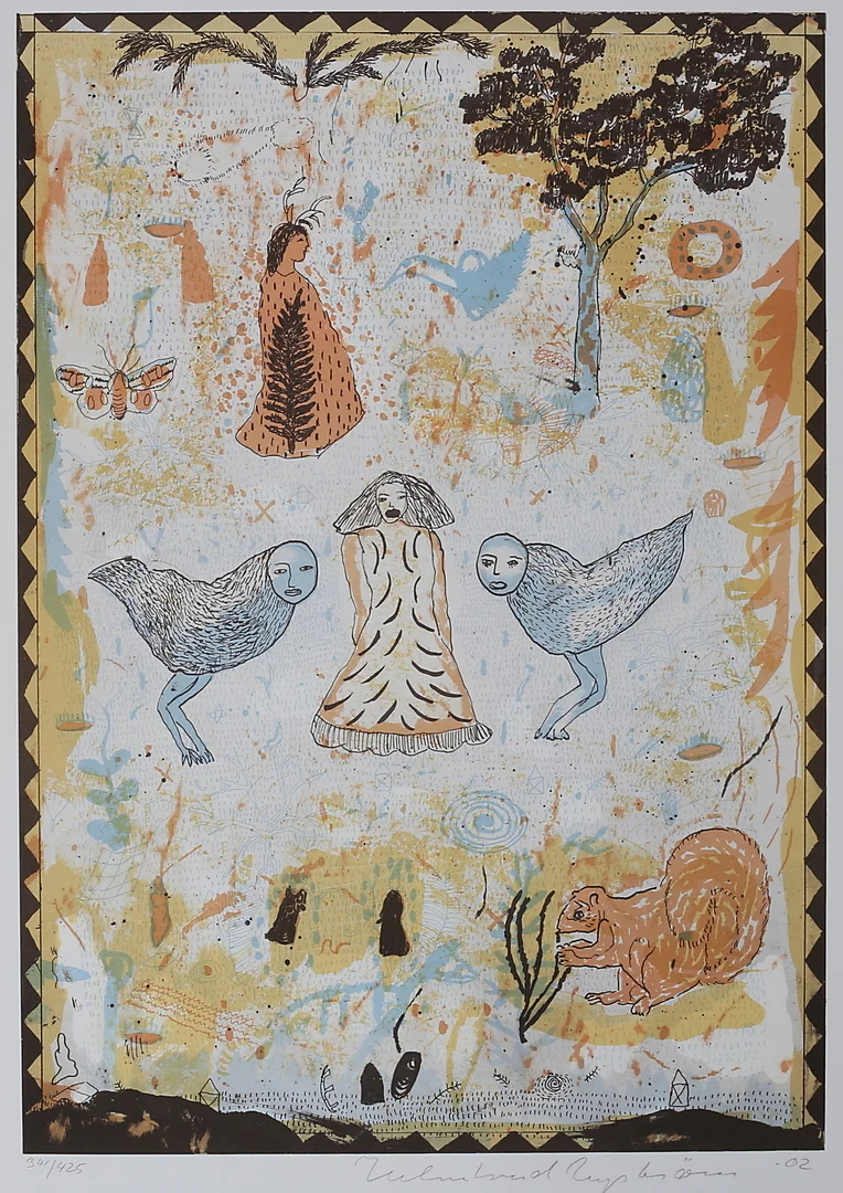 HELMTRUD NYSTRÖM. Färglitografi, signerad, daterad -02, numrerad 341/425. — Engravings & Prints — Växjö Auktionskammare