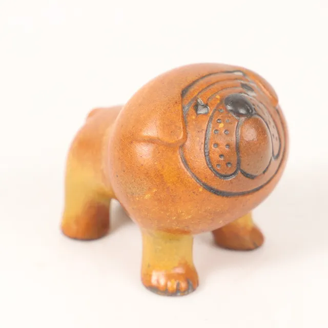 LISA LARSON. Figurin, "Bulldog", ur serien "Minikennel", glaserat stengods, Gustavsberg.