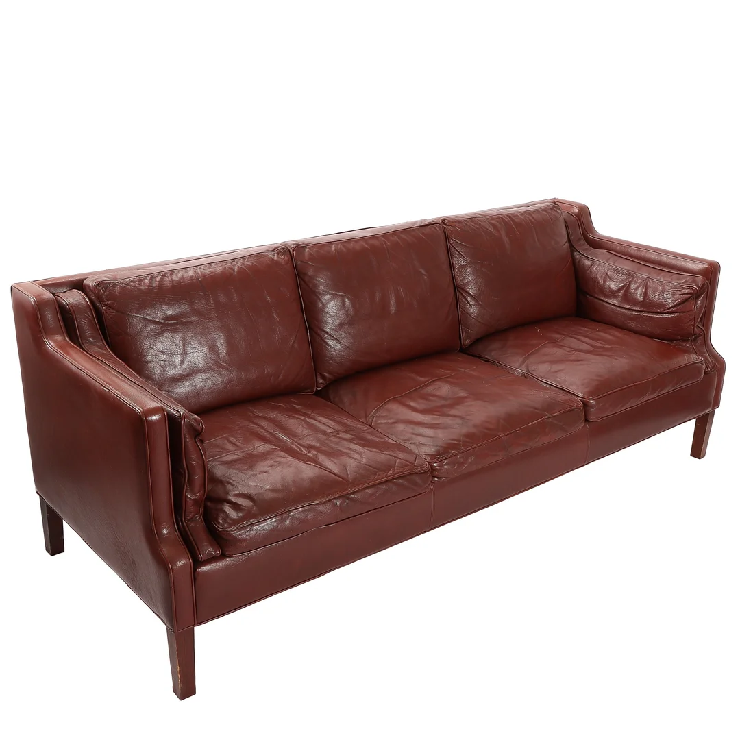 Danish Furniture Manufacturer: Three-seater leather sofa 1960/70s — Furniture/Lounge suites, sofas — Lauritz