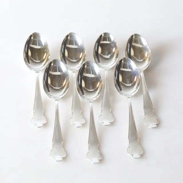 SKEDAR, 7 st, silver, mod "Disa", K.G. Markströms Guldsmeds A.B., Uppsala, 1950-tal. Totalvikt ca 247,4 gram.