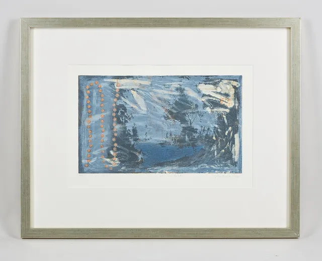 TUULA LEHTINEN. "Bärnsten", signerad samt daterad 1995, etsning, 28x50.