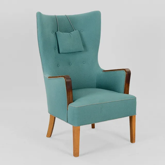PETER HVIDT. Højrygget lænestol model 1748, Fritz Hansen.