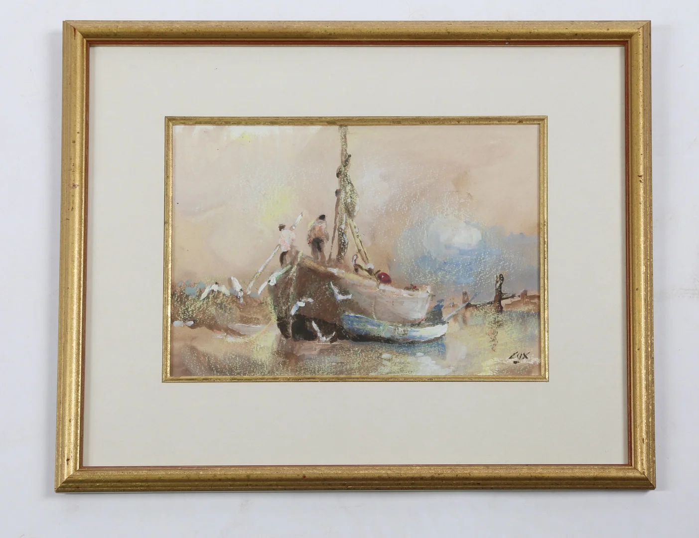 JACK COX (BRITISH 1914-2007) NORTHY NORFOLK FISHING BOAT. — Paintings — Bishop & Miller