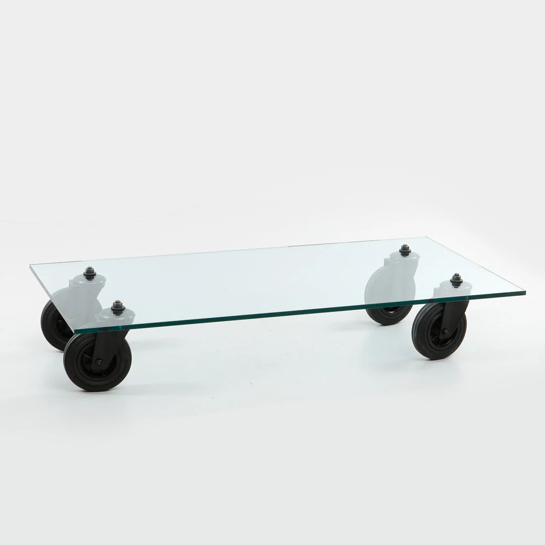 GAE AULENTI. Soffbord, "Tavolo Con Ruote", FontanaArte. — Tables — Göteborgs Auktionsverk
