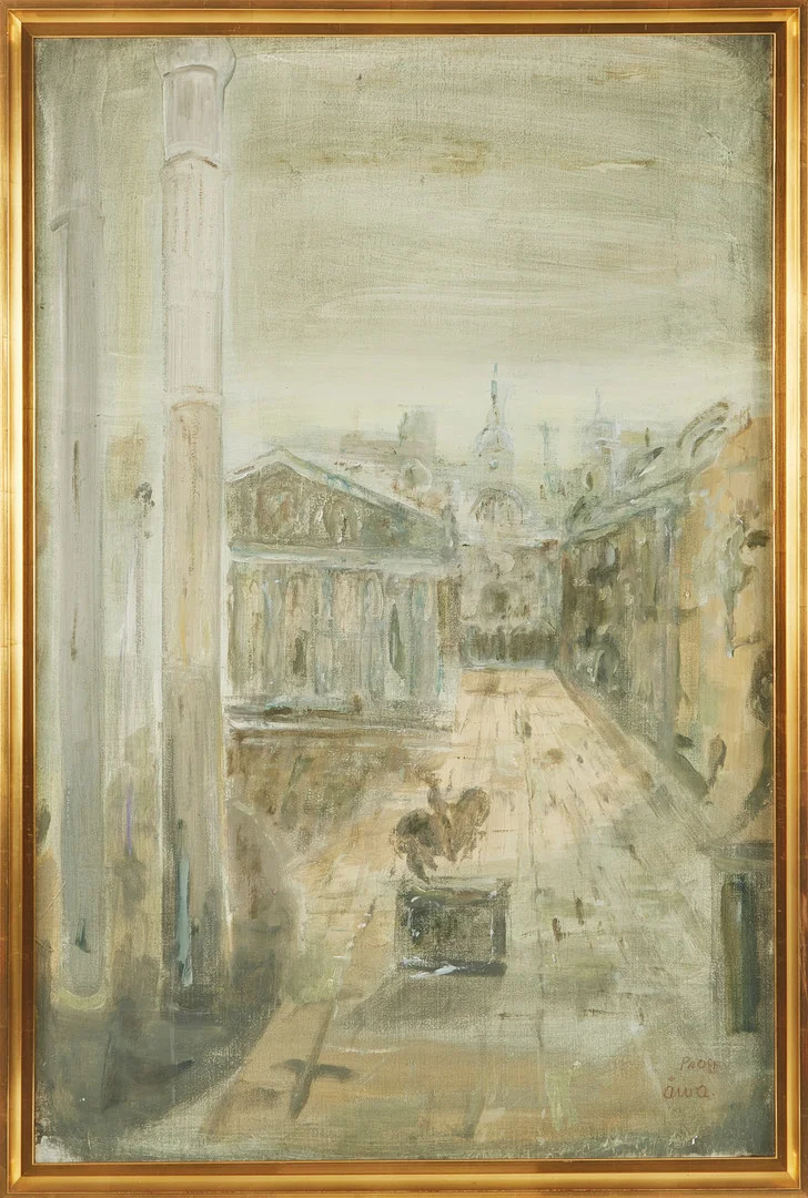 ÅKE WILHELM ANDERSSON (1922-1988). Pragmotiv, olja på duk, monogramsignerad ÅWA. — Paintings — Stockholms Auktionsverk Magasin 5