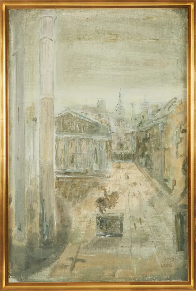 ÅKE WILHELM ANDERSSON (1922-1988). Pragmotiv, olja på duk, monogramsignerad ÅWA.