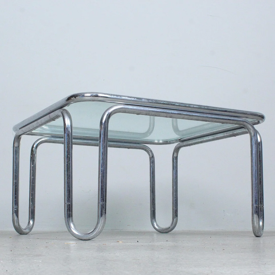 Couchtisch / Coffeetable, Chrom, 1970er Jahre. — Coffee Tables — Stockholms Auktionsverk Düsseldorf/Neuss