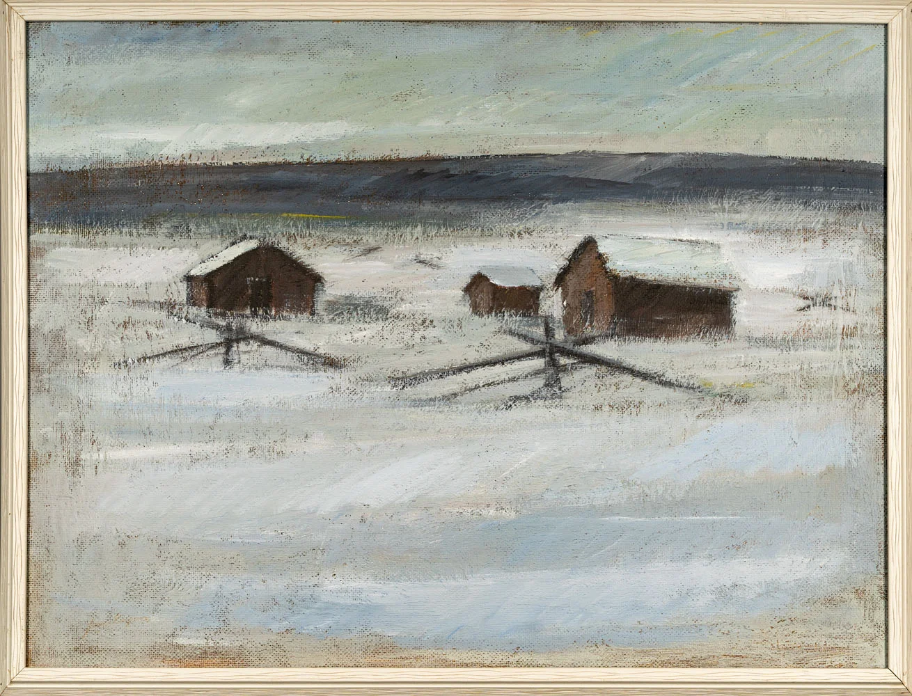 JEAN RAGNAR. Olja på pannå, signerad a tergo, "Lador och Hässievirke". — Paintings — Norrlands Auktionsverk