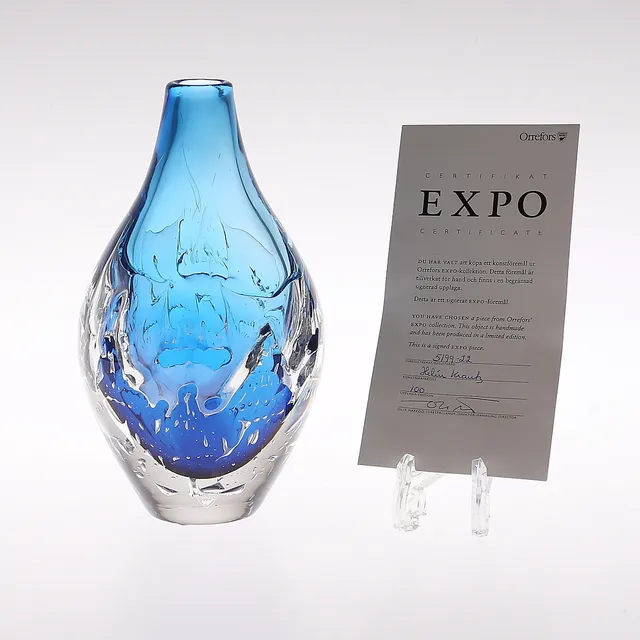 HELÉN KRANTZ. vas, glas, Orrefors, signerade och numrerade 5199-22 100.