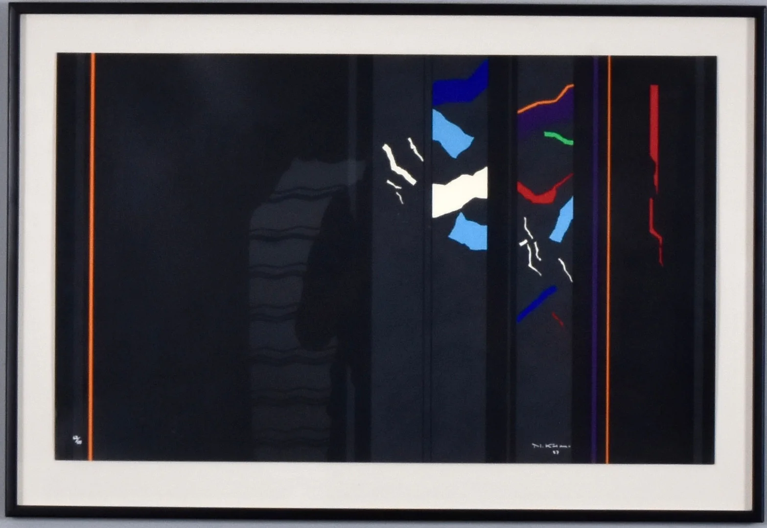 NILS KÖLARE. färgserigrafi, konstruktivistisk komposition. — Engravings & Prints — Halmstads Auktionskammare