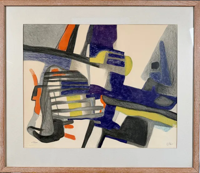 MAURICE ESTÈVE(1904-2001). Abstrakt komposition, färglitografi, signerad, numrerad 25/200.