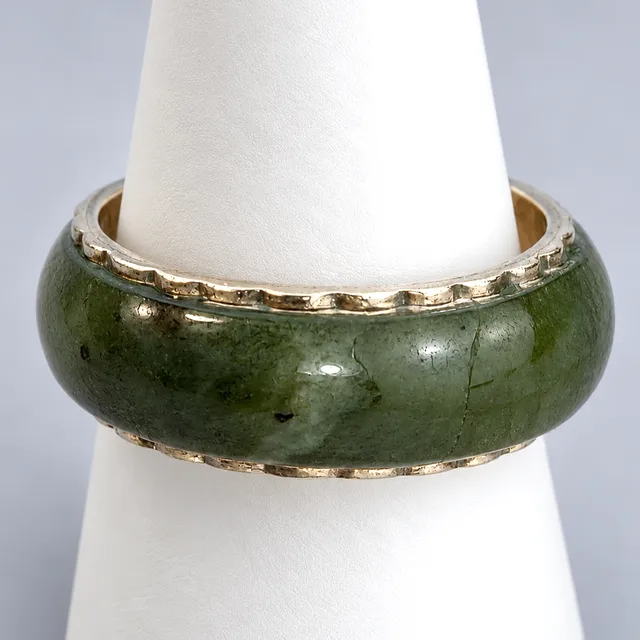 BANDRING MIT JADE - GELBGOLD 585/000 (14K).