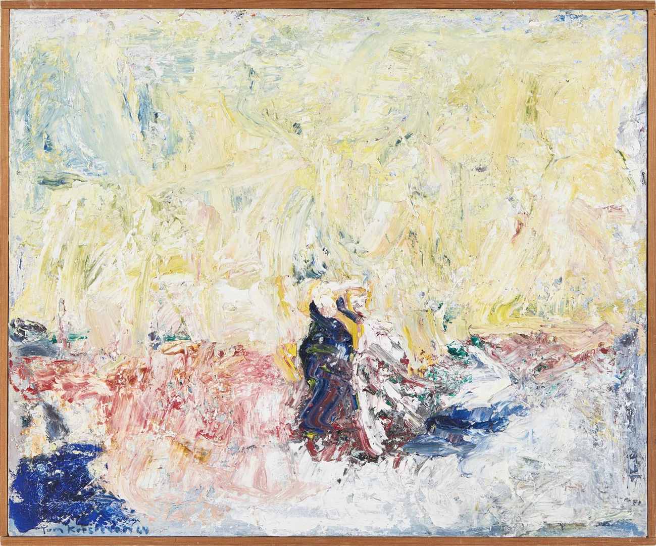 TOM KRESTESEN. "Vid strand i sol", signerad och daterad -64, olja på duk. — Paintings — Stockholms Auktionsverk Magasin 5