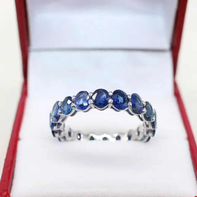 PLATINUM & SAPPHIRE FULL ETERNITY RING.