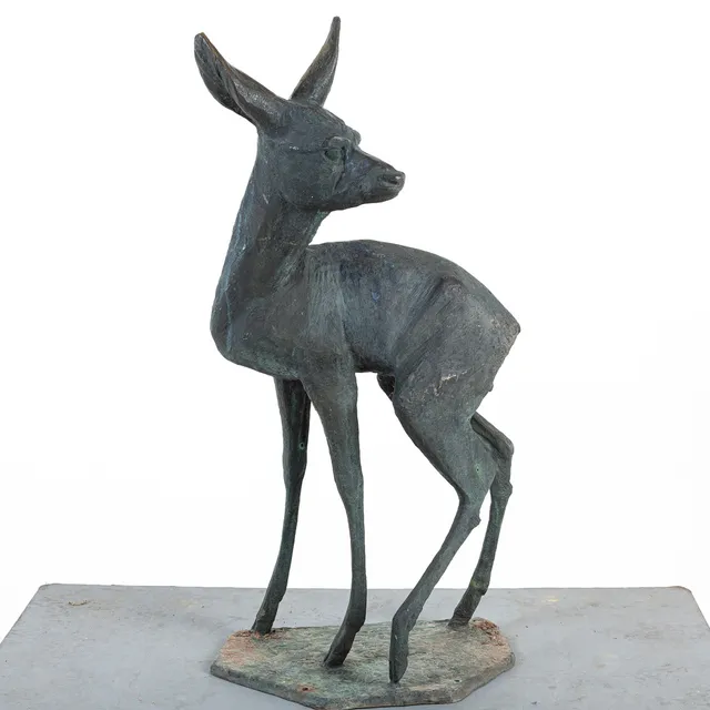 ERIK REIMHULT. Skulptur, Rådjur, brons, Svensk Metallkonst AB, signerad & daterad.