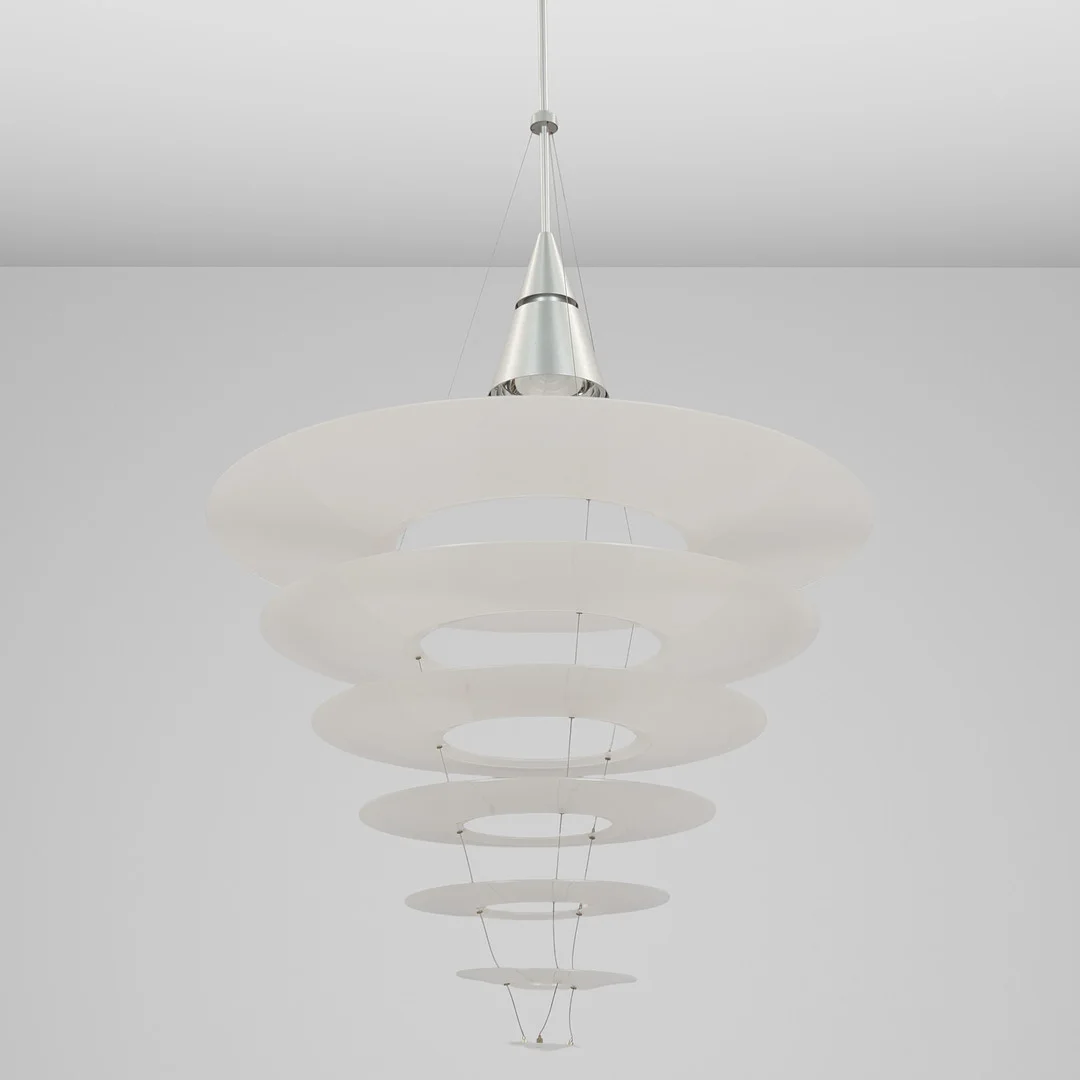 SHOICHI UCHIYAMA ( 1947-). "Enigma 825" pendel fra Louis Poulsen med syv skærme. Danmark. — Ceiling lights — Palsgaard Kunstauktioner