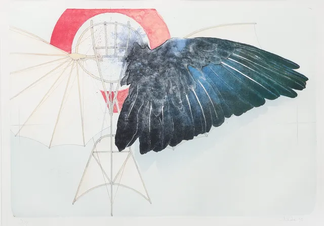 Ernst Hanke (1945), färglitografi, signerad 13/50.