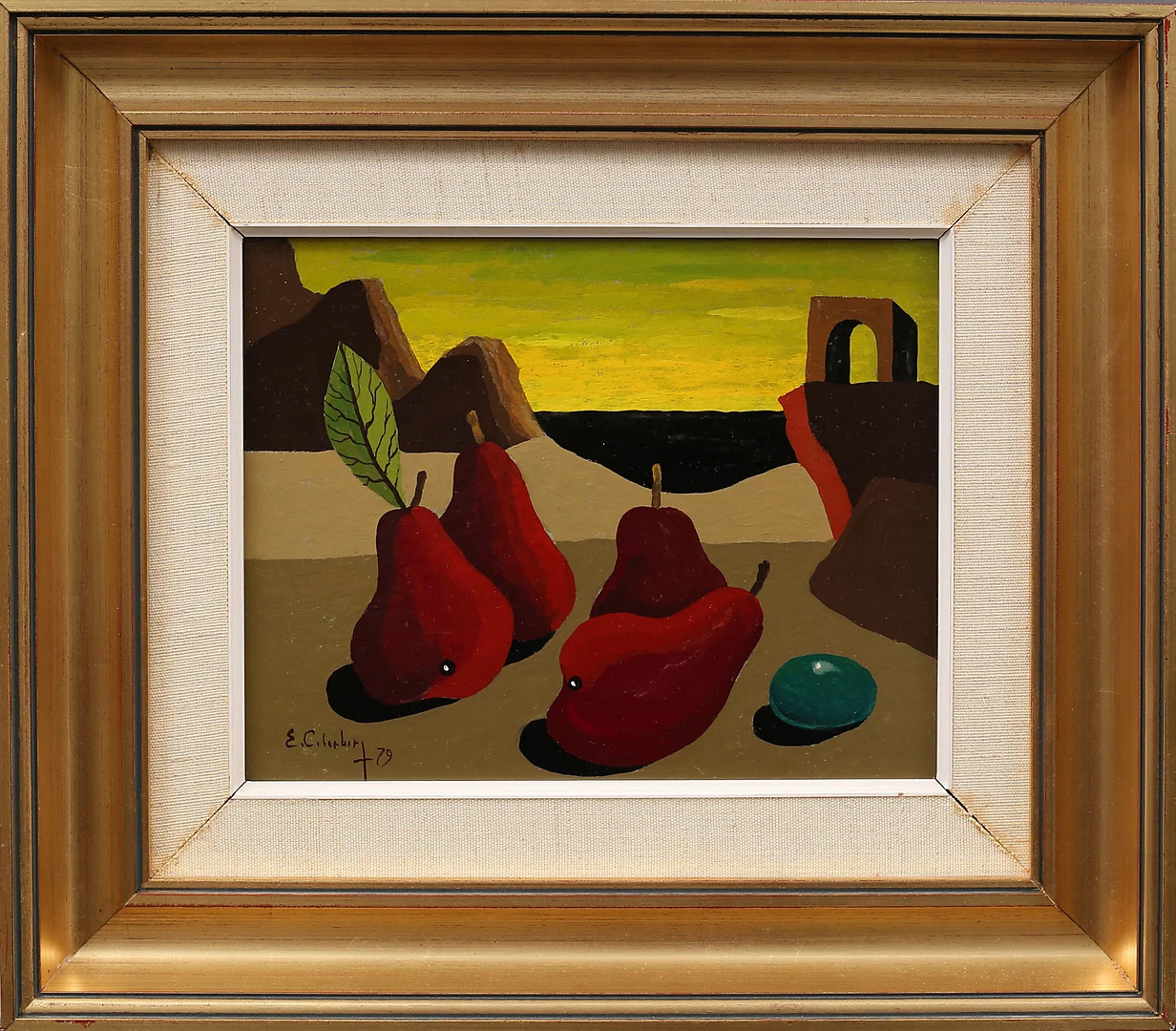 ERIC CEDERBERG. Tempera på pannå, stilleben, signerad och daterad, E Cederberg -79. — Paintings — Garpenhus Auktioner