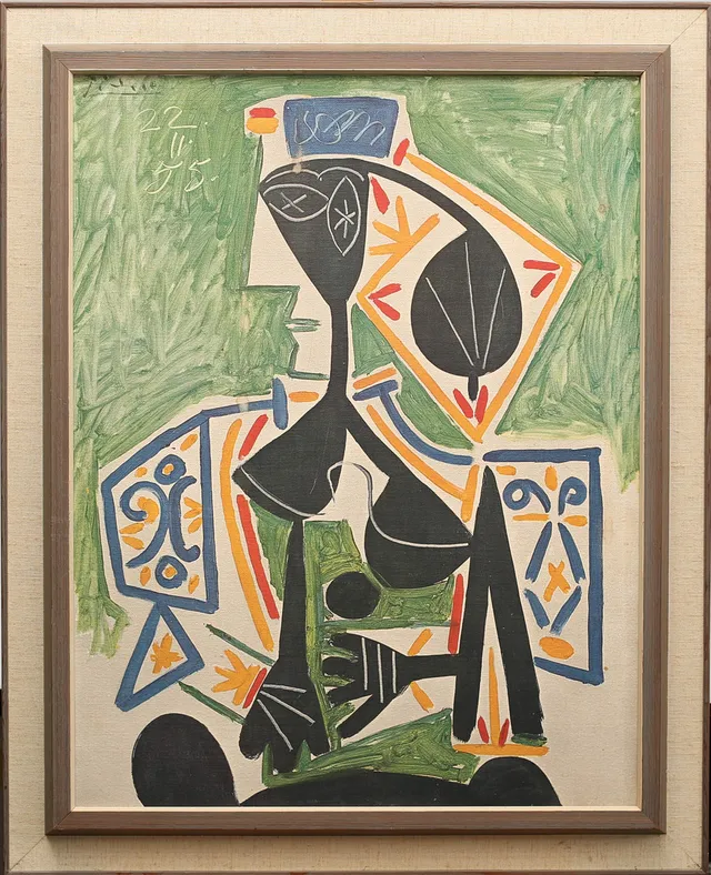 PABLO PICASSO. Efter. Oljetryck, "Turkisk kvinna", 1955.