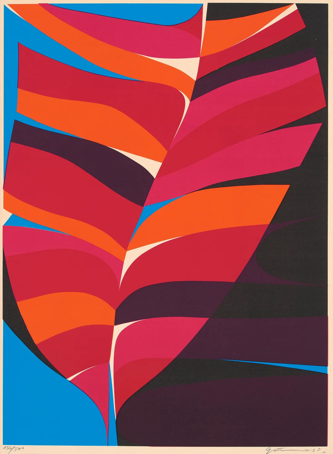 Gundersen, Gunnar S. — "Røde fjær" 1977 — Kunst/Grafikk — Blomqvist