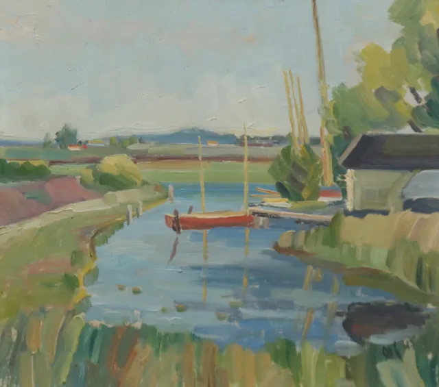 ALF GUSTAVSSON. olja på pannå, signerad.