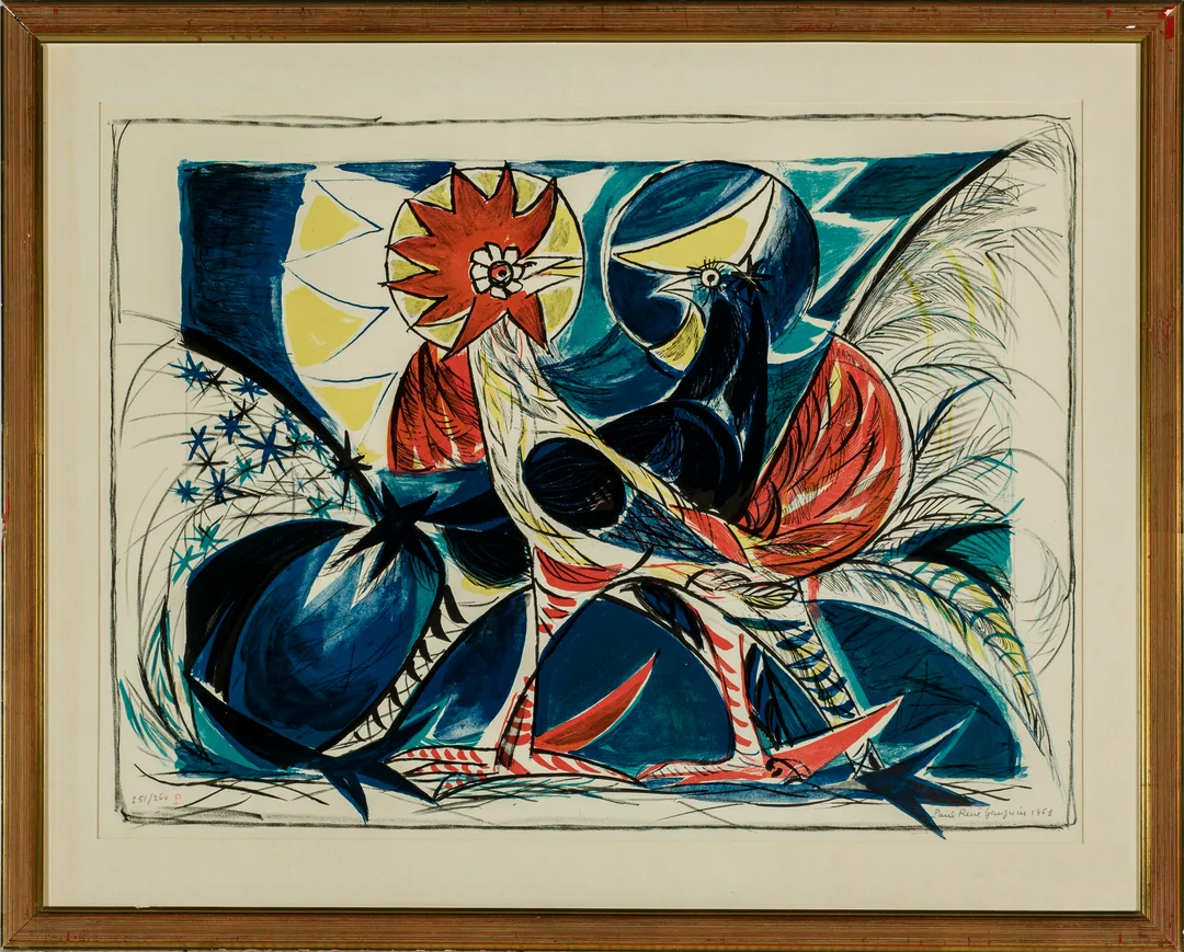 Gauguin, Paul René — Høne og hane — Kunst/Grafikk — Blomqvist