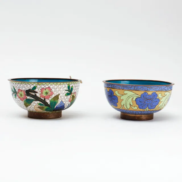 SKÅLAR, 2 st, cloisonne, Kina, 1900/2000-tal.