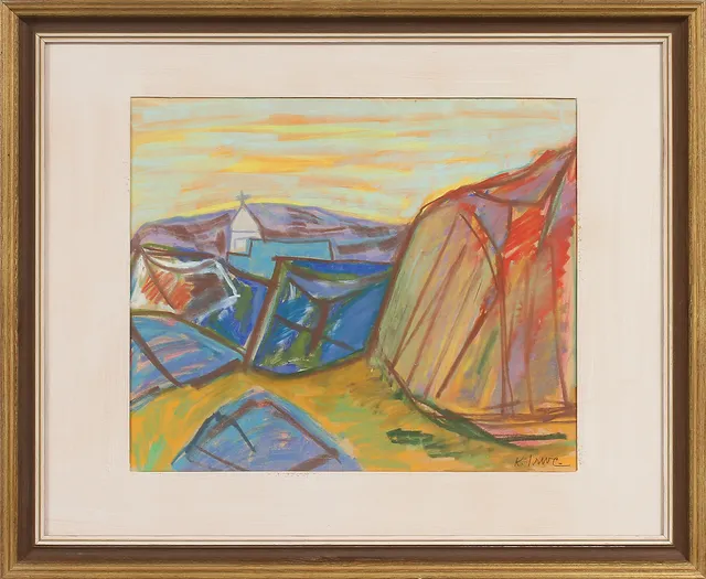 KNUT IRWE. Landskap, pastell, signerad.