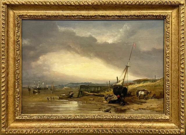 CLARKSON FREDERICK STANFIELD RA RBA (BRITISH 1793-1867). SHORE SCENE.