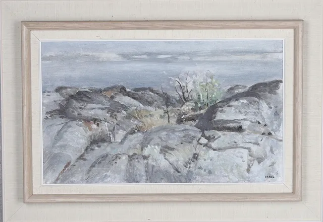 GUSTAF ADOLF FAHLE. "Östante Harstena", olja på duk, signerad och daterad -74 á tergo.