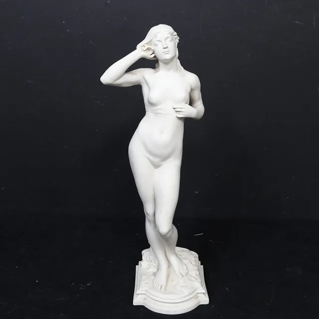 PER HASSELBERG. EFTER. Skulptur, parian, "Snöklockan". Gustavsberg.