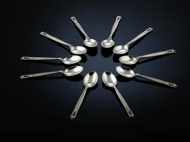 Johan Rohde for Georg Jensen. 'Konge'Acorn' moccaskeer af sterlingsølv (10)