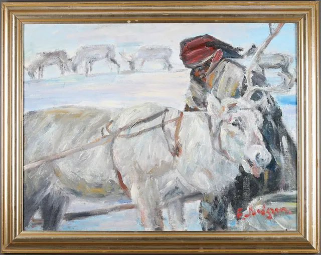 FRED LUNDGREN. Olja på duk, signerad.
