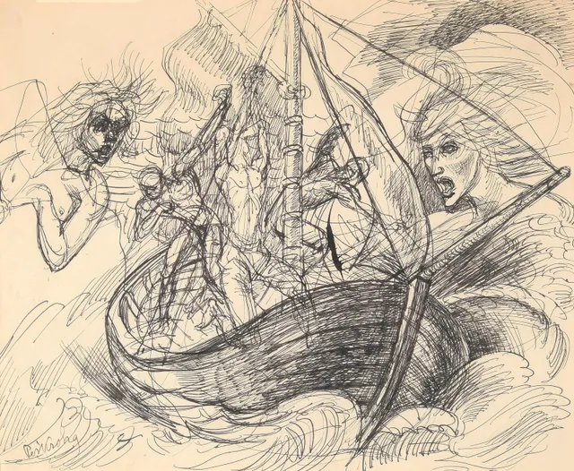 Krohg, Per — Seileren mellom Scylla og Charybdis