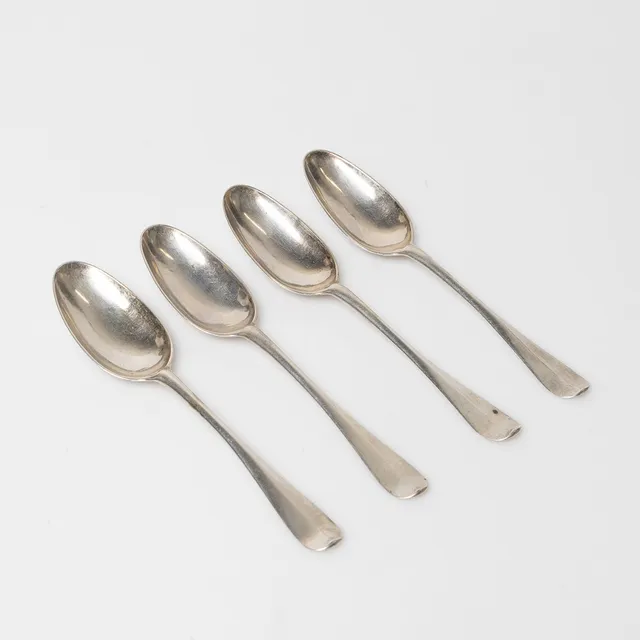FRIEDRICH HEINRICH KLINCK. 4 st. skedar, silver. Stockholm 1744.