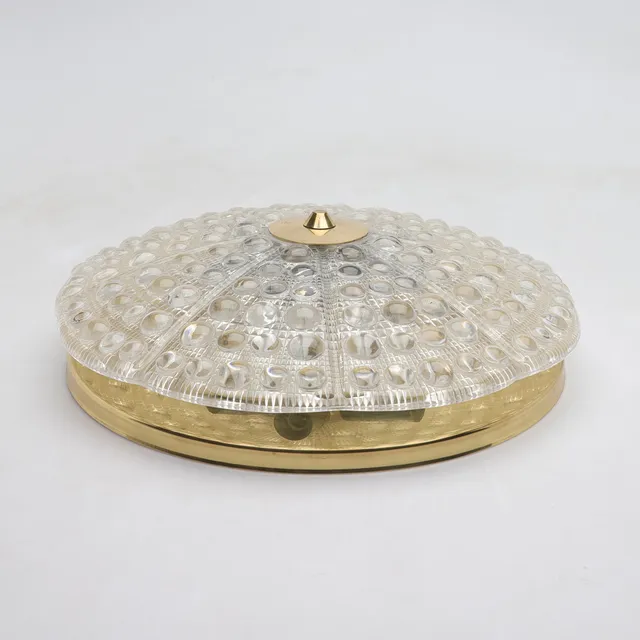 CARL FAGERLUND. taklampa, glas/mässing, modell 1785/111, Orrefors/Nya Öia, Sverige, 1900-talets andra hälft.