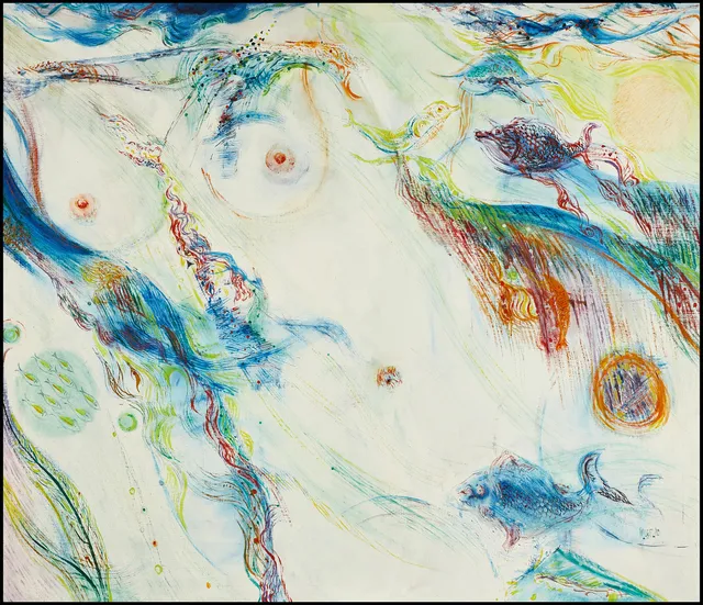 WILGOT LIND (1915-1996). Afrodite - Havets moder, signerad Wilgot Lind, olja på duk.